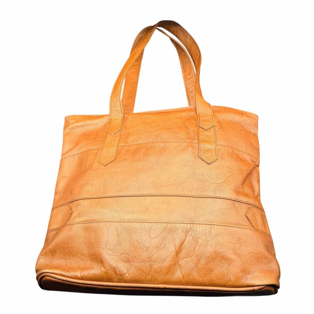 Hergon Bogotá Genuine Leather Large Tote Bag Tan Handmade Colombia